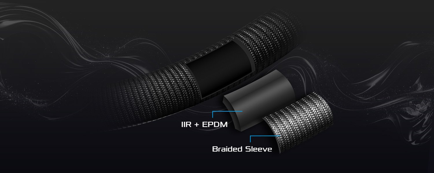 Industrial-Grade IIR+EPDM Sleeved Tubing